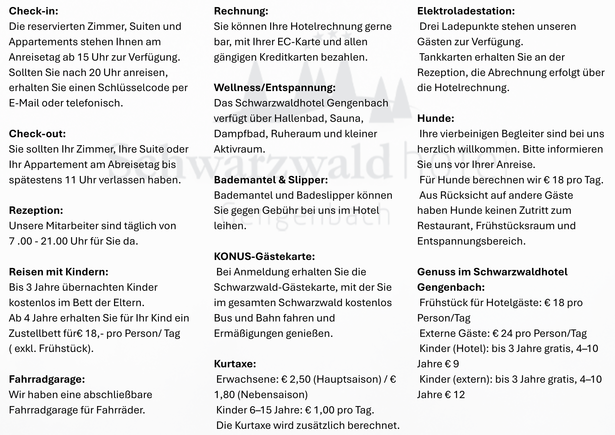 Hotelinformationen